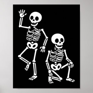 Subtile Party Skelette Halloween Clic Funny Spooky Poster