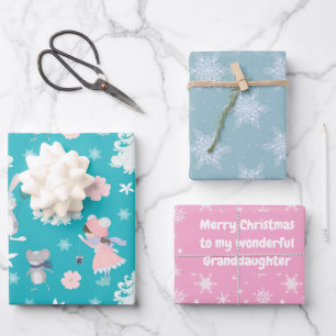 Subtile 🎄 Pastell Weihnachtsmuster, Sondertext  Geschenkpapier Set