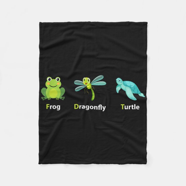 Subtile Political Humor Frog Dragonfly Turtle Shir Fleecedecke (Vorderseite)