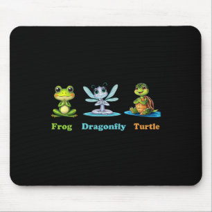 Subtile Political Humor Frog Dragonfly Yoga Mousepad