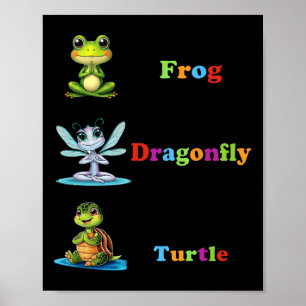 Subtile Political Humor Frog Dragonfly Yoga Poster