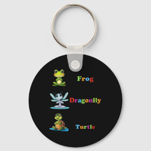 Subtile Political Humor Frog Dragonfly Yoga Schlüsselanhänger