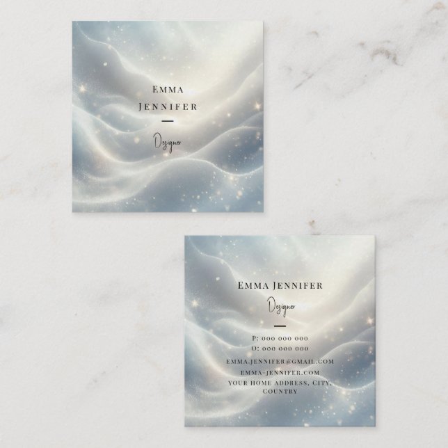 Subtile, sanfte Glitzer-Hintergründe Quadratische Visitenkarte (Vorne/Hinten)