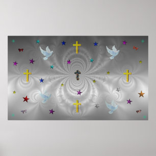 Subtile Schatten von Jesus Poster