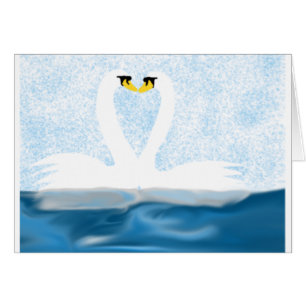 Subtile Schwäne in der Liebe (Herzformen) Kunstges