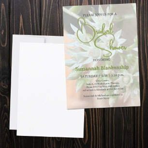 Subtile Sukkulenten-Blumen-Hintergrund-Junggeselli Einladung