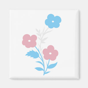 Subtile Trans Flag Blume Magnet