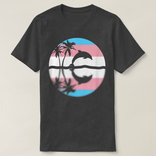 Subtile Transgender Pride Sunset, Trans Flag, Stol T-Shirt (Design vorne)