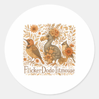 Subtile Vögel Flicker Dodo Titmouse Trump Resist B Runder Aufkleber