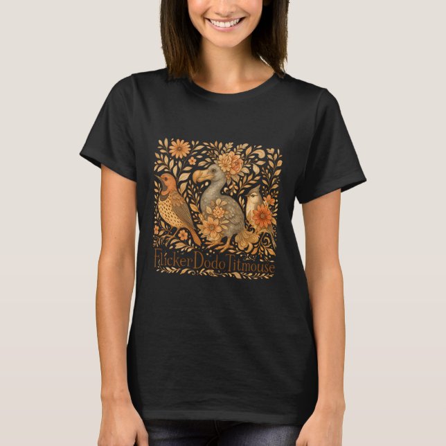 Subtile Vögel Flicker Dodo Titmouse Trump Resist B T-Shirt (Vorderseite)
