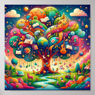 Subtile Wonders: Das Learning Tree Poster für Kind