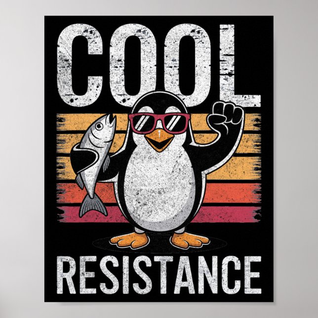 Subtiler cooler Widerstand Pinguin Zölle Protest A Poster (Vorne)
