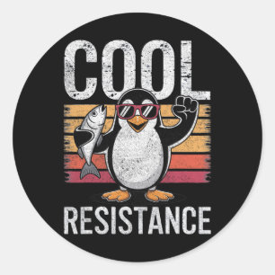 Subtiler cooler Widerstand Pinguin Zölle Protest A Runder Aufkleber