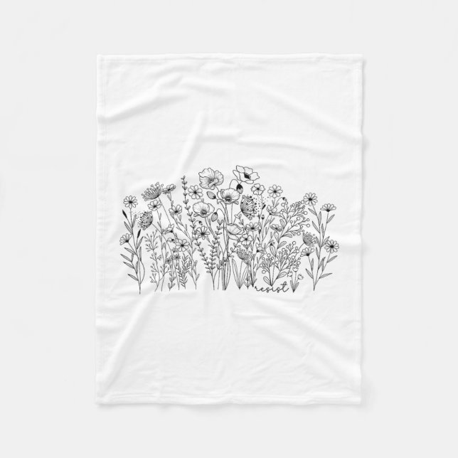 Subtiler Floraler Botanischer Protest Liberal Resi Fleecedecke (Vorderseite)