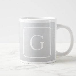Subtiler hellgrauer Farbverlauf Familienname Monog Jumbo-Tasse