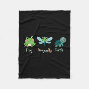 Subtiler politischer Humor Frosch Libelle Schildkr Fleecedecke