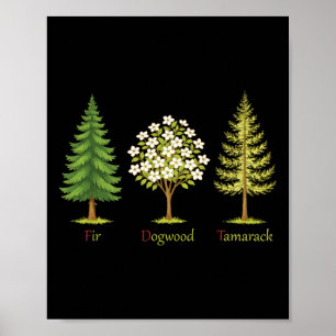 Subtiler Tannenhartriegel Tamarack Bäume Anti Trum Poster
