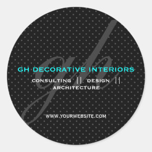 Subtiler Tupfen-Initialen-Aufkleber Runder Aufkleber