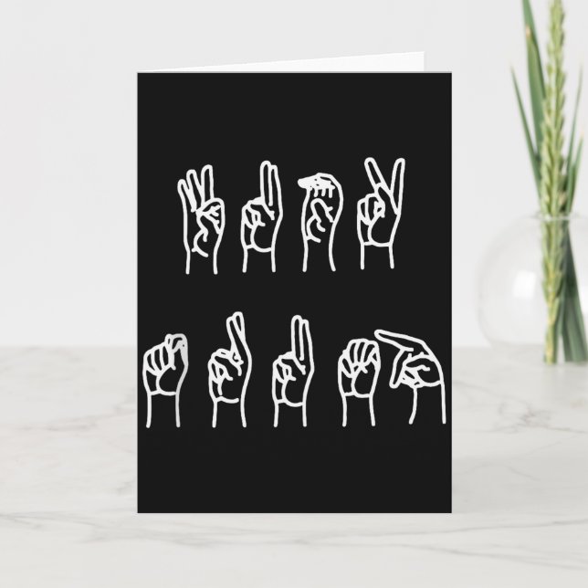 Subtiles Anti-Trump-Asl-Gebärdensprach-Tanktop  Karte (Vorderseite)