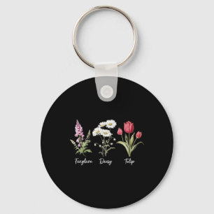 Subtiles florales Anti-Trump-Shirt Blumen Fingerhu Schlüsselanhänger