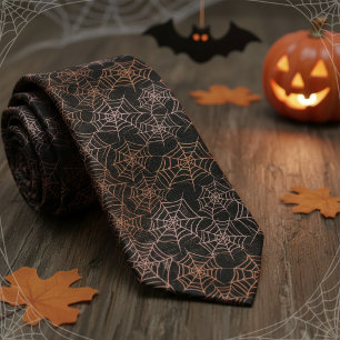 Subtiles Halloween-Spinnennetz-Muster ID1328 Krawatte