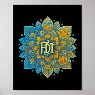 Subtiles Mandala-Design Pro-Demokratie Feministisc Poster