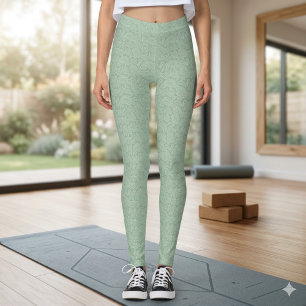 Subtiles Paisley-Sagegrün-Weiß-Frühlingsfarben Leggings