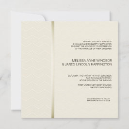 Subtiles Zickzack Ecru auf Elfenbein-modernem Einladung