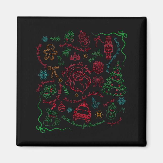 Subtle Anti Trump Christmas Funny Democracy Libera Magnet (Vorne)