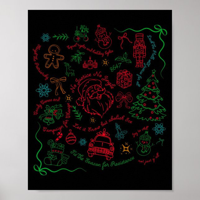 Subtle Anti Trump Christmas Funny Democracy Libera Poster (Vorne)