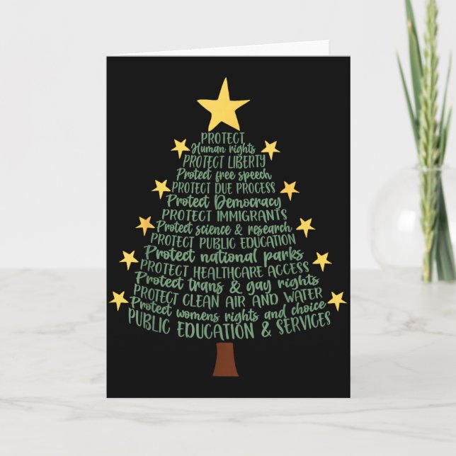 Subtle Anti Trump Funny Christmas Tree  Karte (Vorderseite)