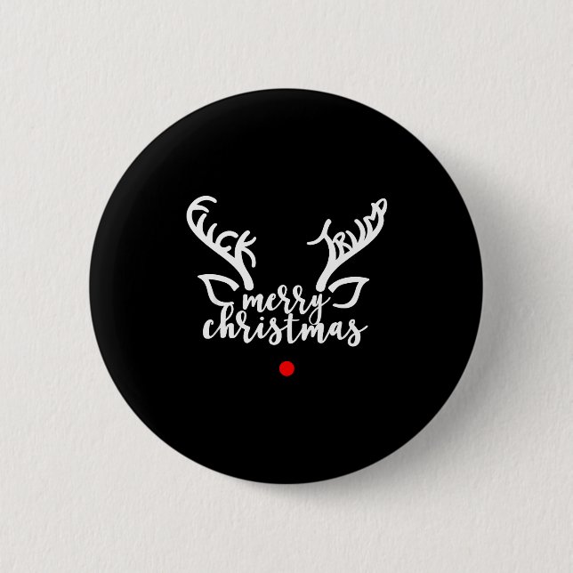 Subtle Anti Trump Hidden Message Christmas Reindee Button (Vorderseite)