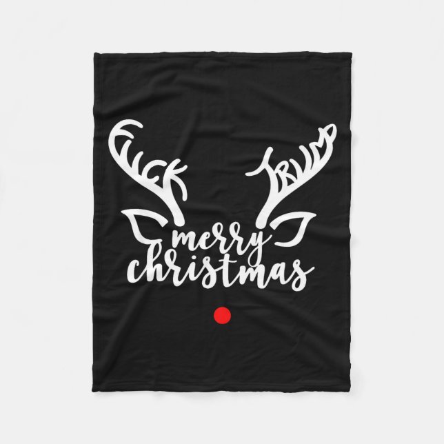 Subtle Anti Trump Hidden Message Christmas Reindee Fleecedecke (Vorderseite)