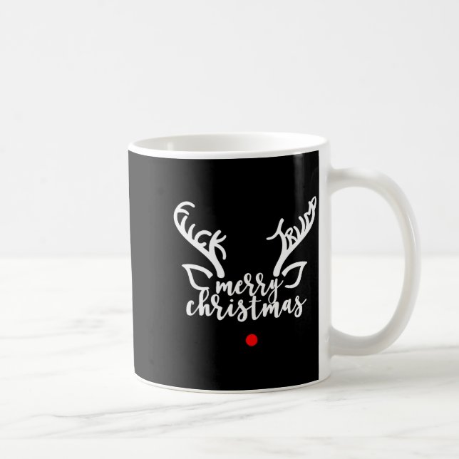 Subtle Anti Trump Hidden Message Christmas Reindee Kaffeetasse (Rechts)