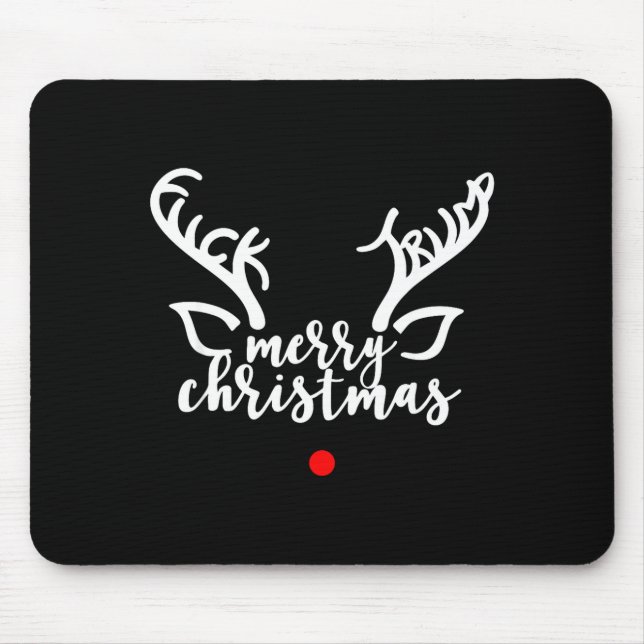 Subtle Anti Trump Hidden Message Christmas Reindee Mousepad (Vorne)