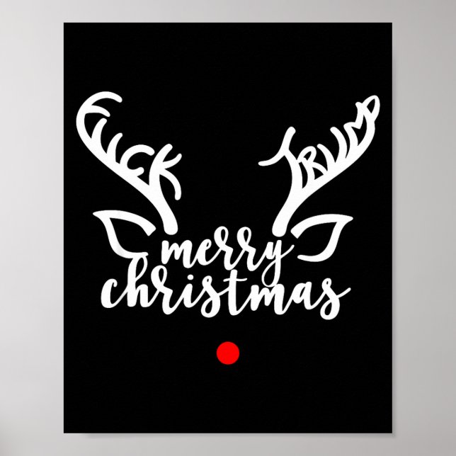 Subtle Anti Trump Hidden Message Christmas Reindee Poster (Vorne)