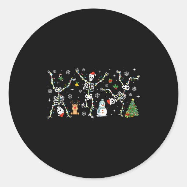 Subtle Anti Trump Hidden Message Dancing Skeleton  Runder Aufkleber (Vorderseite)