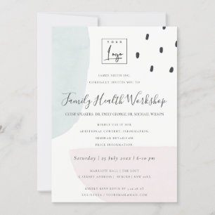 SUBTLE AQUA MODERNES ABSTRAKT GEOMETRISCHES KUNSTE EINLADUNG