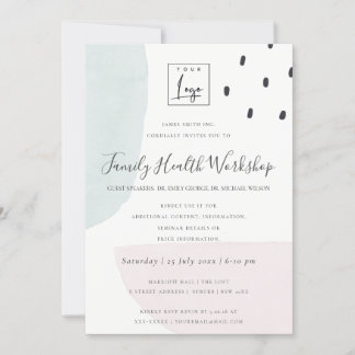 SUBTLE AQUA MODERNES ABSTRAKT GEOMETRISCHES KUNSTE EINLADUNG