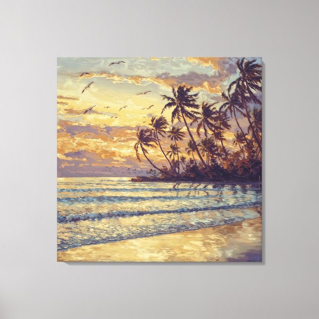 Subtle Beach Light - Impressionism Style Landscape Leinwanddruck (Vorderseite)