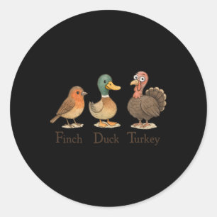 Subtle Bird Anti Trump Shirt Retro Bird Finch Duck Runder Aufkleber