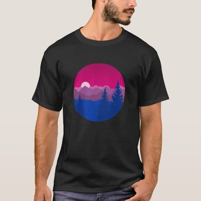 Subtle Biseual Pride Flag Mountainscape vintage T-Shirt (Vorderseite)