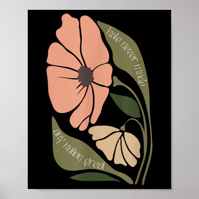 Subtle Boho Blume Anti Trum P Liberaler Protest Re Poster (Vorne)