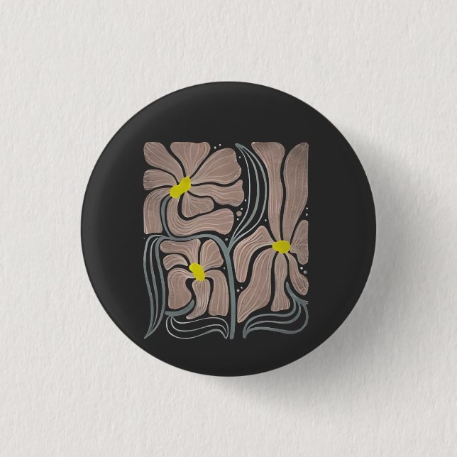 Subtle Boho Blume Anti Trump Anti Maga Button (Vorderseite)