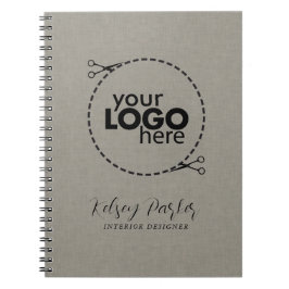 Subtle Fabric Texture Customizable Logo Notebook Notizblock