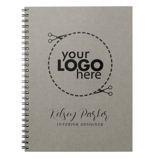 Subtle Fabric Texture Customizable Logo Notebook Notizblock (Vorderseite)
