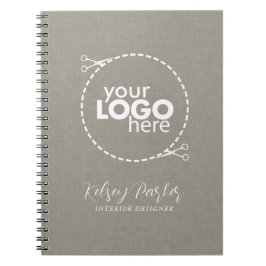 Subtle Fabric Texture Customizable Logo Notebook Notizblock