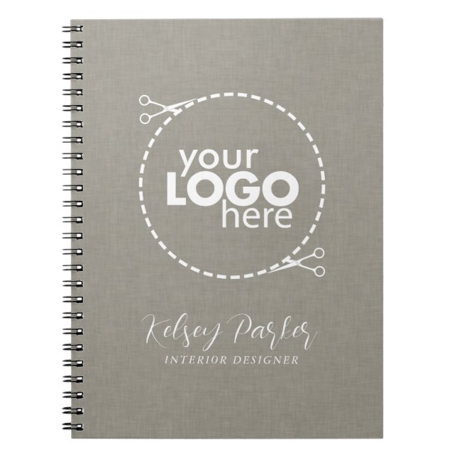 Subtle Fabric Texture Customizable Logo Notebook Notizblock (Vorderseite)