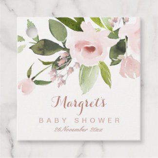 SUBTLE FARBWASH BLUSH PINK FLORAL BABY DUSCHE GESCHENKANHÄNGER