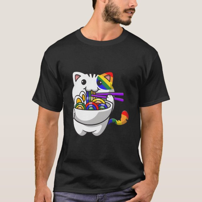 Subtle Gay Ra Cat Pride Flag Rainbow Flag Cat Gay T-Shirt (Vorderseite)